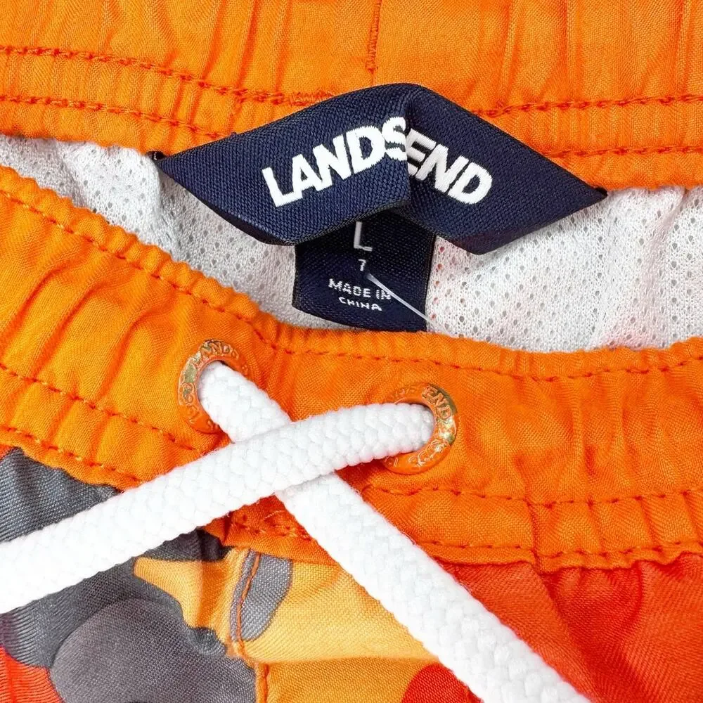 Lands' End Camo Print Swim Trunks Size 7
